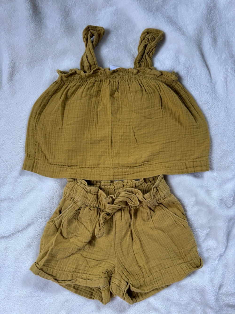 GAP Girls Mustard Tank & Shorts Set